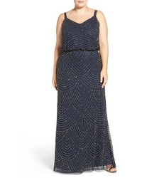 Adrianna Papell Plus Size Beaded Blouson Gown