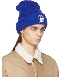 R13 Blue Oversized Embroidery Beanie