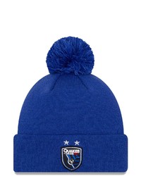 New Era Blue San Jose Earthquakes 2021 Jersey Hook Cuffed Knit Hat With Pom At Nordstrom