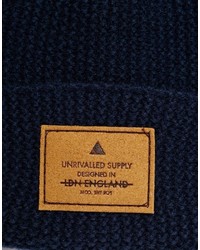 Asos Brand Stitch Detail Beanie With Patch