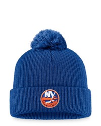 FANATICS Branded Royal New York Islanders Core Primary Logo Cuffed Knit Hat With Pom At Nordstrom