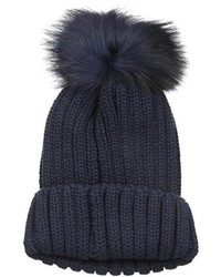 La Fiorentina Knit Beanie With Fur Pom