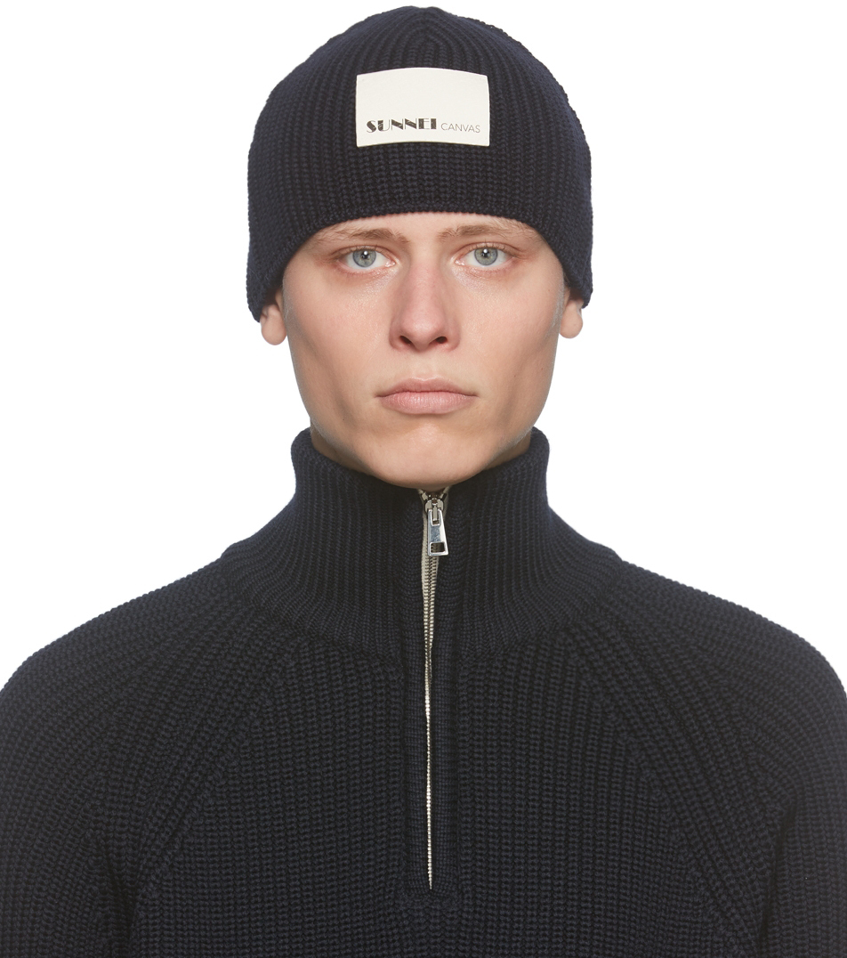 Sunnei Navy Beanie, $220 | SSENSE | Lookastic