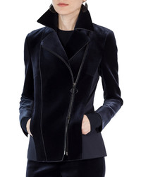 Akris Punto Velvet Jersey Biker Jacket