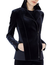 Akris Punto Velvet Jersey Biker Jacket