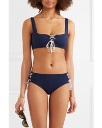 Heidi Klein Carlisle Bay Lace Up Ribbed Underwired Bikini Top