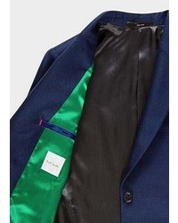 Paul Smith A Suit To Travel In Navy Puppytooth One Button Wool Blazer