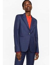 Paul Smith A Suit To Travel In Navy Puppytooth One Button Wool Blazer