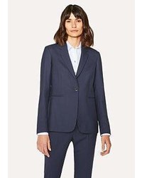 Paul Smith A Suit To Travel In Washed Navy One Button Wool Blazer