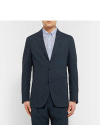 Ermenegildo Zegna Blue Slim Fit Puppytooth Woven Suit Jacket