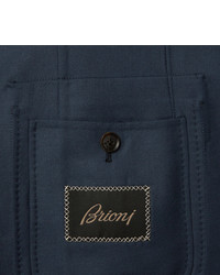 Brioni Blue Water Resistant Wool Twill Blazer