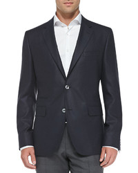 Hugo Boss Boss Two Button Silk Suit Jacket Navy
