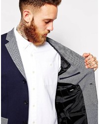 Asos Brand Slim Fit Blazer In Color Block Jersey