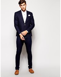 Asos Brand Slim Fit Blazer With Gold Buttons