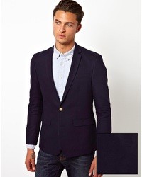 Asos Brand Slim Fit Blazer With Gold Buttons