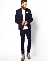 Asos Brand Slim Fit Blazer With Mock Horn Buttons