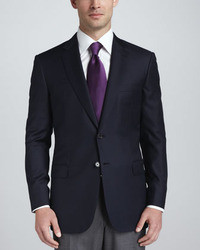 Brioni Wool Twill Blazer Navy