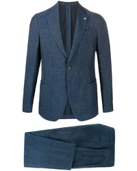 Lardini Chambray Single Breasted Blazer