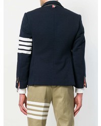 Thom Browne Classic 4 Bar Sport Coat With 4 Bar In Loopback Jersey