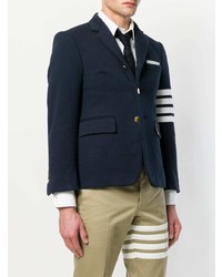 Thom Browne Classic 4 Bar Sport Coat With 4 Bar In Loopback Jersey
