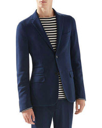 Gucci Cotton Jersey Cardigan Jacket Navy