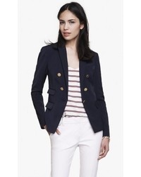 Express Navy Faux Double Breasted Jacket