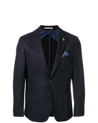 Paoloni Fitted Blazer With Pocket Square