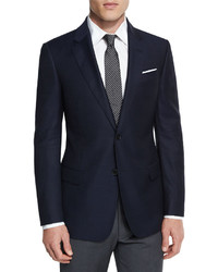 Armani Collezioni G Line New Textured Two Button Sport Jacket Navy