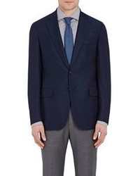 Isaia Gregory Basket Weave Wool Two Button Sportcoat