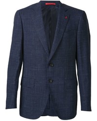 Isaia Check Print Blazer