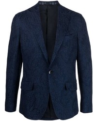 Etro Jacquard Single Breasted Suit Jacket