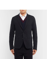 Wooyoungmi Midnight Blue Unstructured Stretch Jersey Suit Jacket