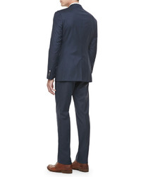 Paul Smith Mini Check Wool Suit Navy