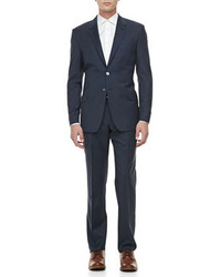 Paul Smith Mini Check Wool Suit Navy
