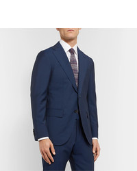 Caruso Navy Aida Slim Fit Wool And Mohair Blend Suit Jacket