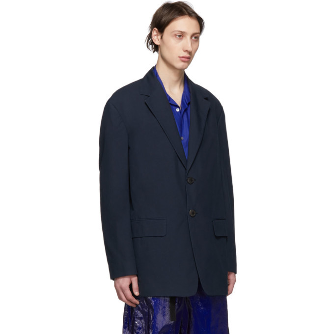 Dries Van Noten Navy Berkley Blazer, $510 | SSENSE | Lookastic