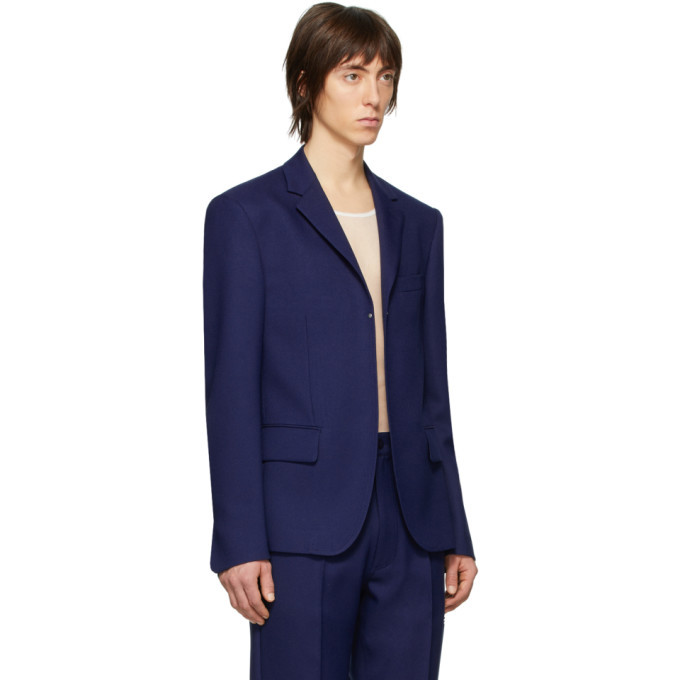 Random Identities Navy Buttonless Blazer, $129 | SSENSE | Lookastic.com