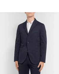 Boglioli Navy K Jacket Slim Fit Unstructured Stretch Cotton Twill Suit Jacket