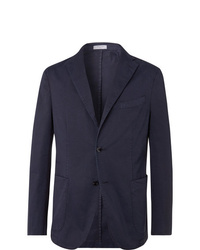 Boglioli Navy K Jacket Slim Fit Unstructured Stretch Cotton Twill Suit Jacket
