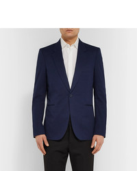 The Row Navy Michel Slim Fit Cotton And Cashmere Blend Blazer