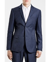 Topman Navy Skinny Fit Suit Jacket