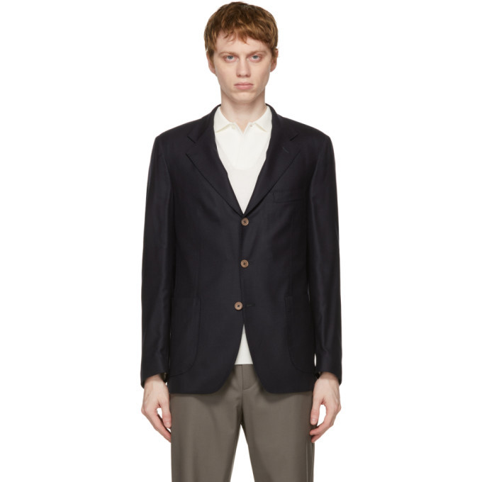 Loro Piana Navy Soft Voyager Blazer, $4,195 | SSENSE | Lookastic