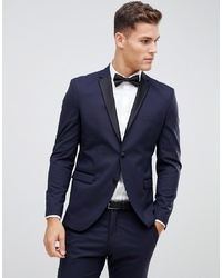 Selected Homme Navy Tuxedo Suit Jacket With In Slim Fit