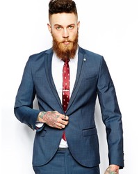 Noose Monkey Noose Monkey Skinny Suit Jacket With Contrast Piping