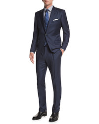 Tom Ford Oconnor Base Sharkskin Two Piece Suit Navy