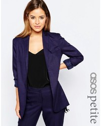 Asos Petite Premium Longline Suit Blazer With Belt