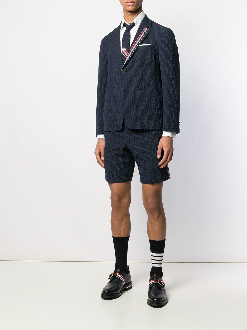 Thom Browne Seersucker Sack Sport Jacket, $1,674 | farfetch.com | Lookastic