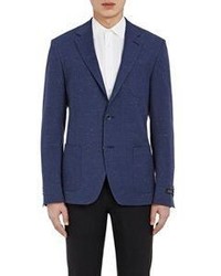 Barneys New York Slub Weave Two Button Sportcoat Blue