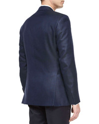Brioni Solid Two Button Jacket Navy