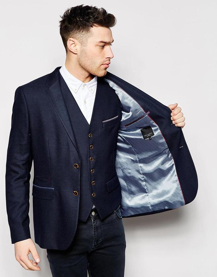 Ted Baker Pin Dot Suit Jacket In Slim Fit, $464 | Asos | Lookastic